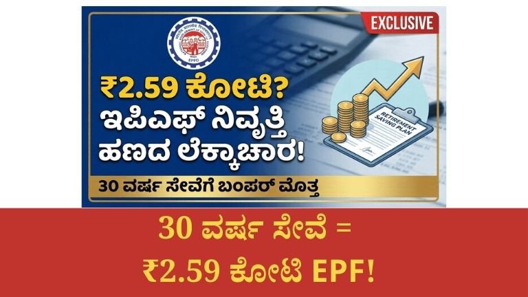 ನಂಬಲಿಕ್ಕೆ ಆಗ್ತಿಲ್ಲ! 30 ವರ್ಷ ಕೆಲಸ ಮಾಡಿದ್ರೆ EPF ನಲ್ಲಿ ₹2.59 ಕೋಟಿ – ಲೆಕ್ಕಾಚಾರ ನೋಡಿ